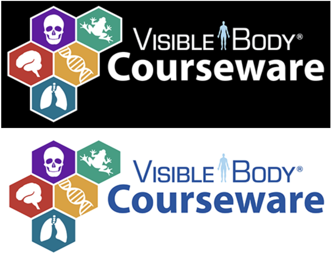 2 Rectangular Courseware banners, 1 with white background and 1 with black background